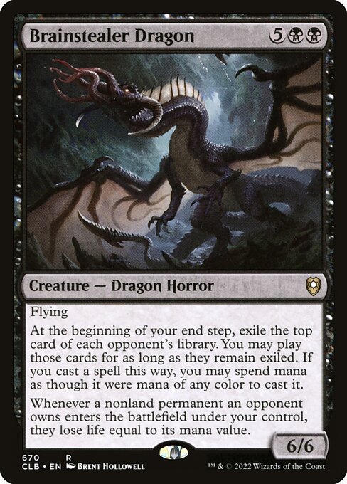 Brainstealer Dragon - Commander Legends: Battle for Baldur's Gate CLB 670 R (2022; Brent Hollowell art) extended art