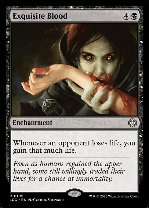Exquisite Blood - Lost Caverns of Ixalan Commander LCC 0195 R (2023; Cynthia Sheppard art)