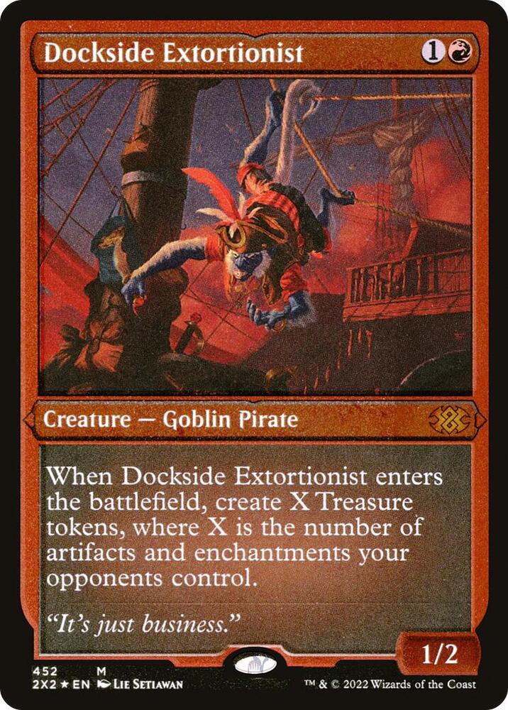 Dockside Extortionist - FOIL ★ 2X2 452 (Double Masters 2022) M, foil-etched showcase frame, foil star in collector line