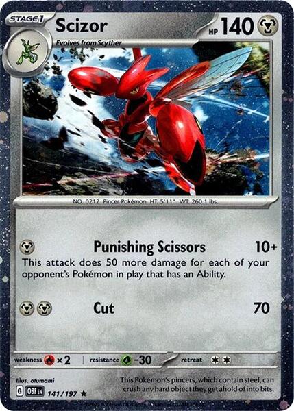 Scizor - 141/197 (Cosmos Holo) - Miscellaneous Cards & Products