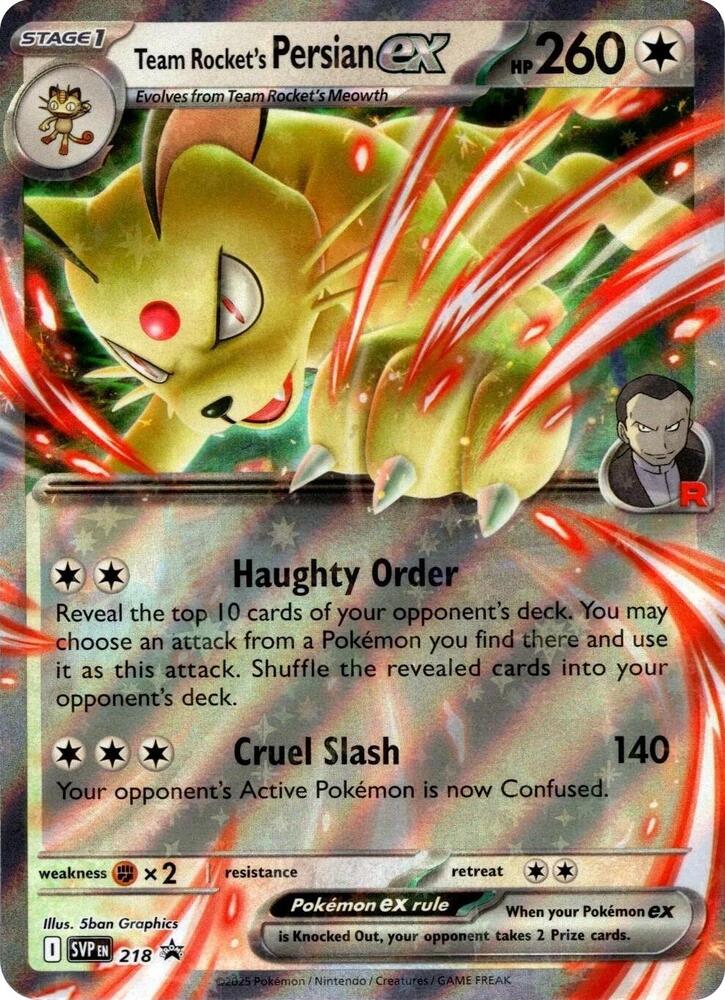 Team Rocket's Persian ex - 218 — SVP (Lightly Played)