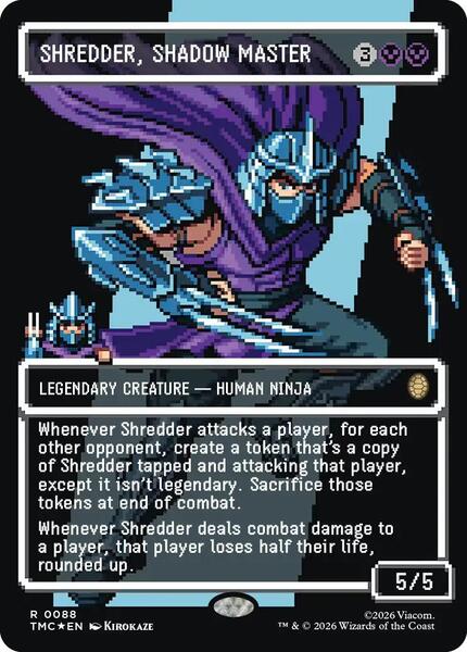 Shredder, Shadow Master (Borderless) (Surge Foil) - FOIL ★ Commander: Teenage Mutant Ninja Turtles 88