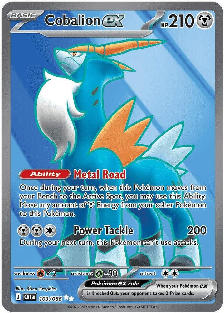 Cobalion ex - 103/086 — CRI (Lightly Played)