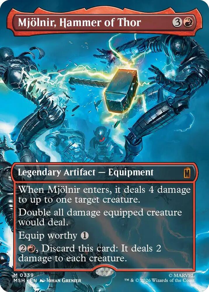 Mjolnir, Hammer of Thor - FOIL ★ MSH 2026 (Marvel Super Heroes, (c)) 0339 M, borderless, foil star in collector line