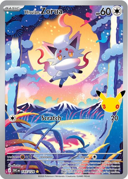 Hisuian Zorua - 145/128 - FOIL ★ ME: 30th Celebration 145/128