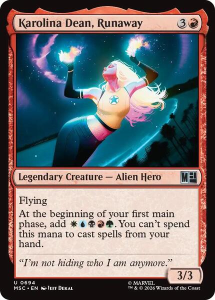 Karolina Dean, Runaway - Commander: Marvel Super Heroes 694