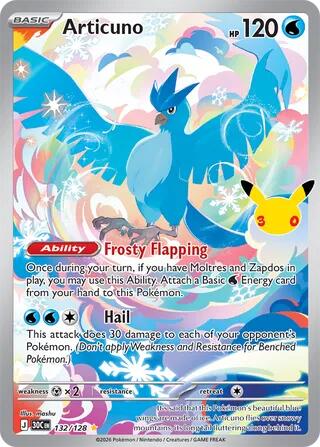 Articuno - 132/128 - FOIL ★ ME: 30th Celebration 132/128
