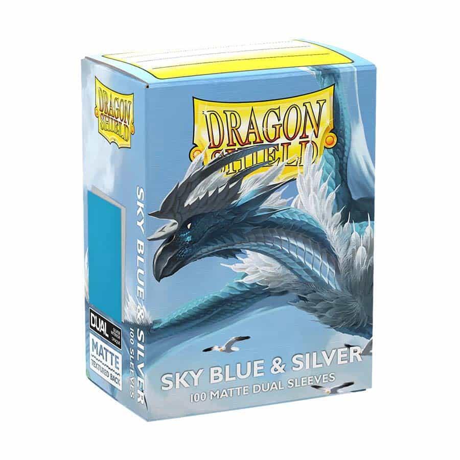 Dragon Shield: Dual Matte Sky Blue & Silver Sleeves (100)