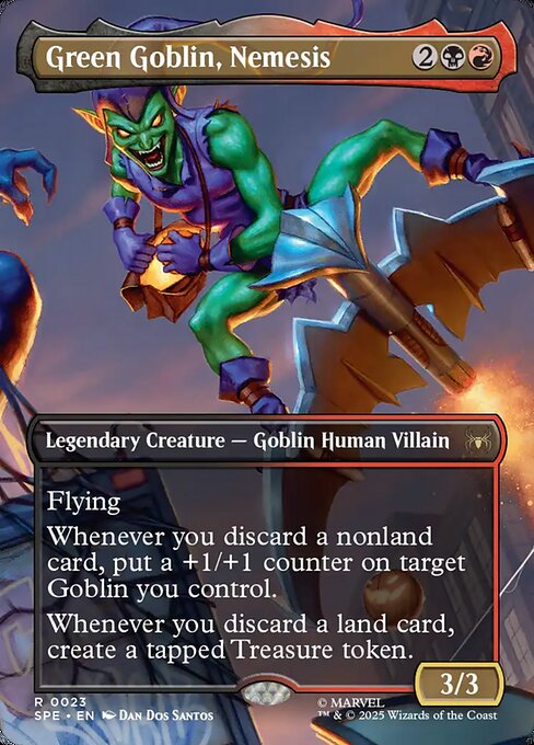 Green Goblin, Nemesis - FOIL ★ SPE 0023 R (borderless, Marvel Spider-Man, 2025)