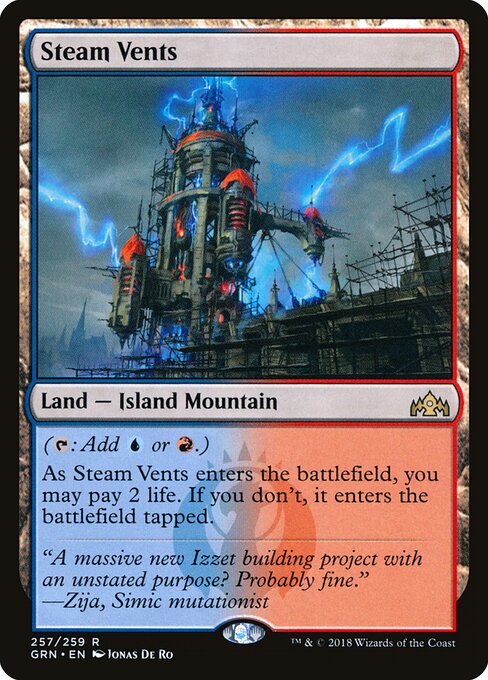 Steam Vents - Guilds of Ravnica GRN 257/259 R (2018; Jonas De Ro)