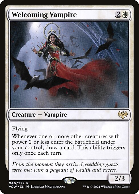 Welcoming Vampire - FOIL ★ Innistrad: Crimson Vow VOW 046/277 R (2021; Lorenzo Mastroianni)