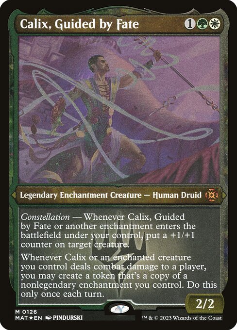 Calix, Guided by Fate - FOIL ★ March of the Machine Aftermath MAT 126 showcase (2023; ETCHED-only finish, usd_etched)