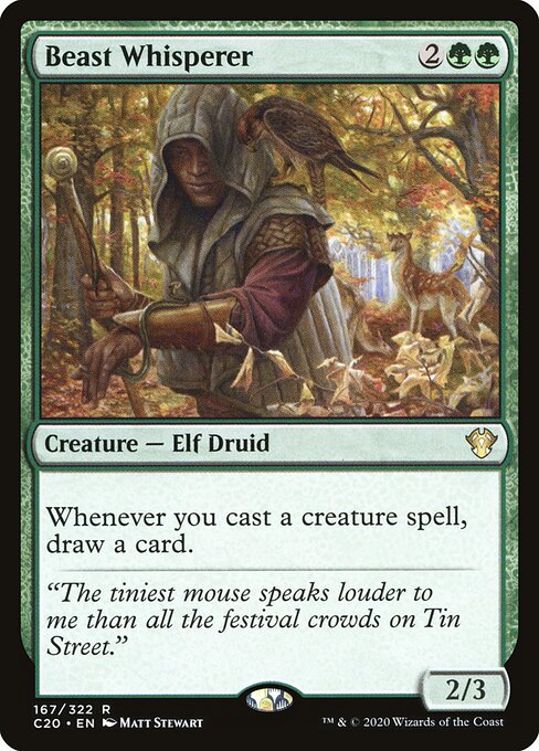 Beast Whisperer - Commander 2020 C20 167/322 R (2020; Matt Stewart art)