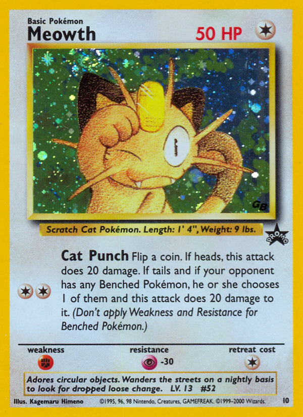 Meowth GB Black Star Promo 10