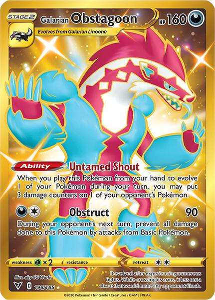 Galarian Obstagoon (Secret) - FOIL ★ SWSH04: Vivid Voltage 198/185
