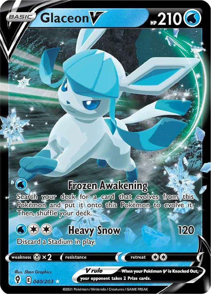 Glaceon V — SWSH07 (Lightly Played)