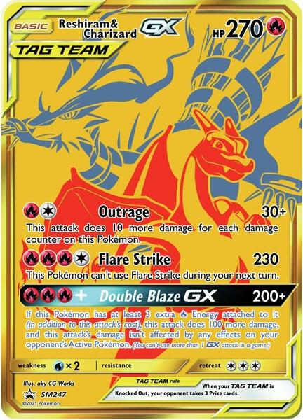 Reshiram & Charizard GX - SM247 - FOIL ★ SM Promos SM247