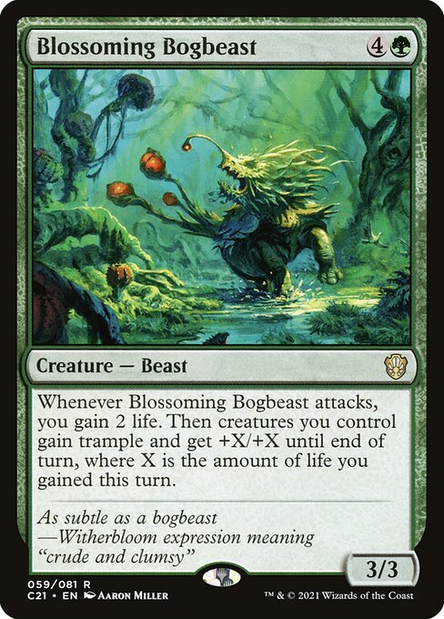 Blossoming Bogbeast - Commander 2021 C21 059/081 R (2021; Aaron Miller art)