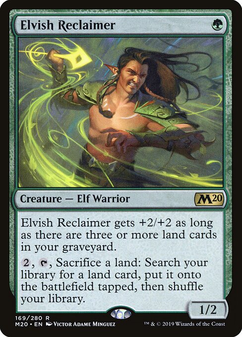 Elvish Reclaimer - Futureshifted frame with '?' set symbol, (c)2024, number 205 (Mystery Booster 2 future-frame series) - verify exact printing