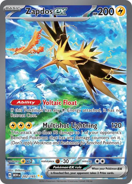 Zapdos ex - 202/165 - FOIL ★ SV: Scarlet & Violet 151 202/165