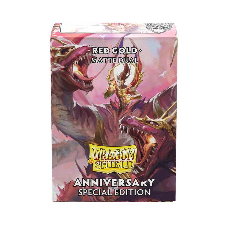 Dragon Shield: Dual Matte Pomegranate & Gold Sleeves