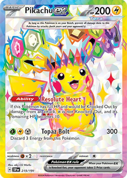 Pikachu ex - FOIL ★ Surging Sparks SSP 219/191 - Special Illustration Rare