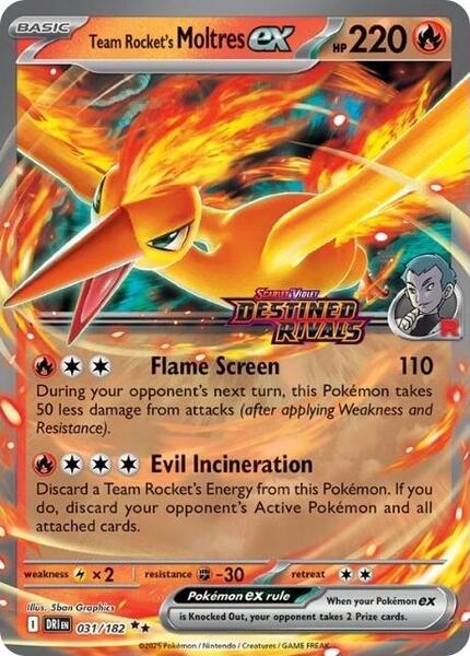 Team Rocket's Moltres ex - 31/182 (Destined Rivals Stamp) — MCAP