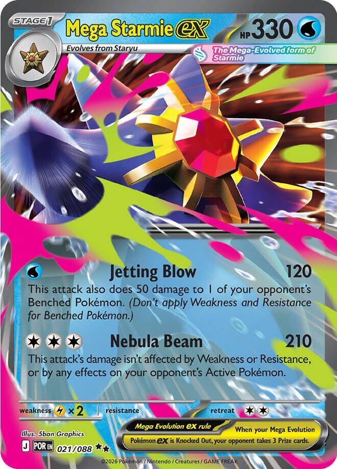 Mega Starmie ex - 021/088 — POR (Lightly Played)