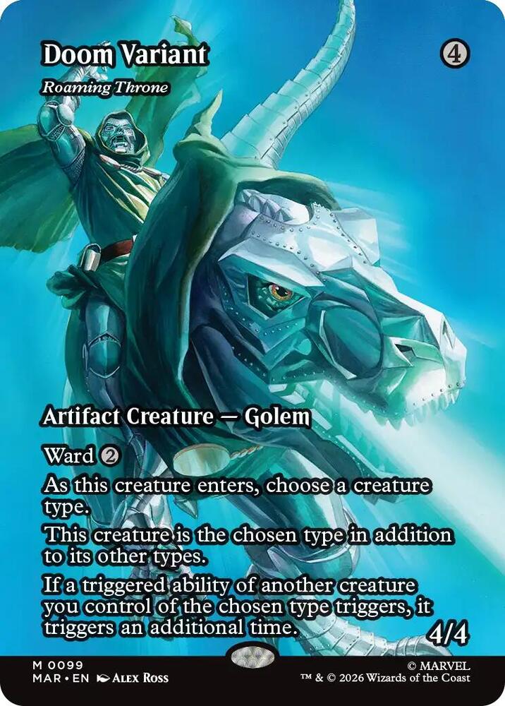 Doom Variant (Roaming Throne) - FOIL ★ Magic x Marvel (collector line: M 0099 MAR) borderless Alex Ross
