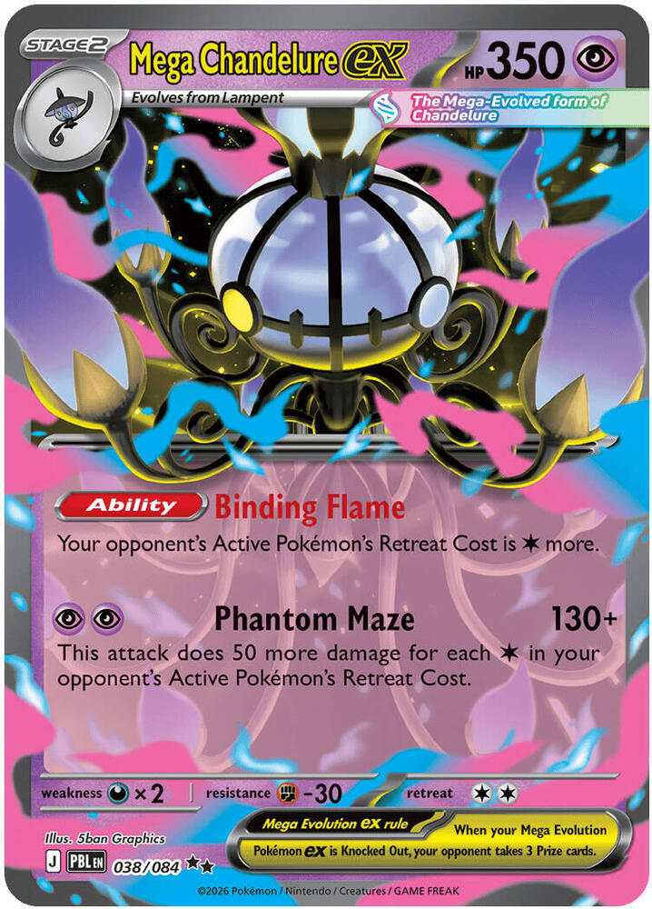 Mega Chandelure ex - 038/084 — PBL (Lightly Played)