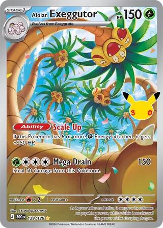 Alolan Exeggutor - 129/128 - FOIL ★ ME: 30th Celebration 129/128