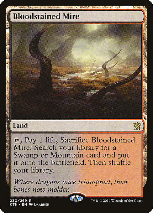 Bloodstained Mire - Khans of Tarkir KTK 230/269 R (2014; Daarken)