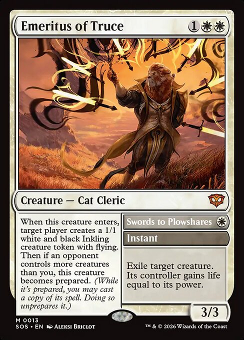 Emeritus of Truce - SOS 0013 M (2026; Aleksi Briclot) — set name not printed on card; code SOS