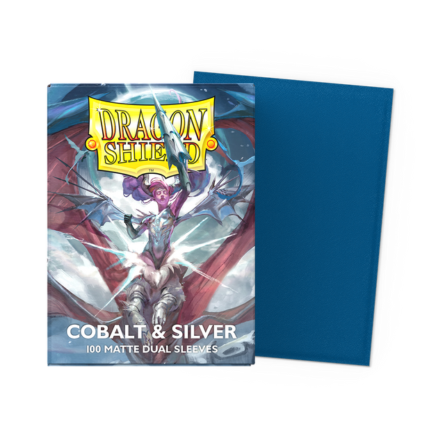 Dragon Shield Dual Matte Cobalt & Silver sleeves box