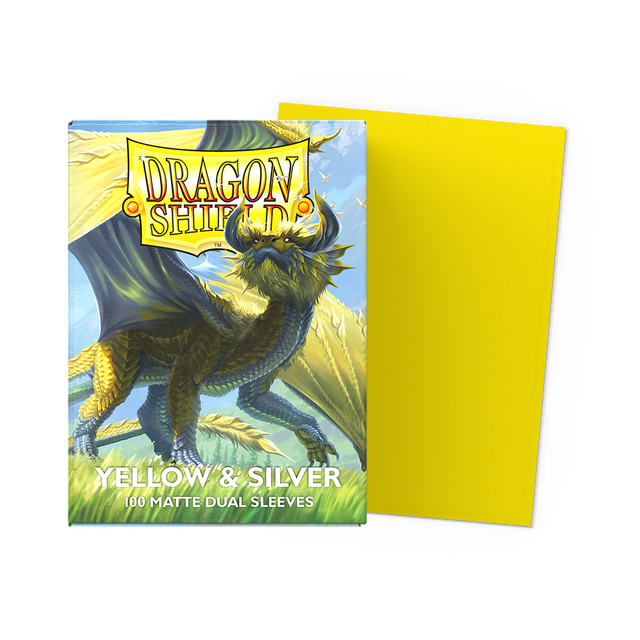 Dragon Shield Dual Matte Yellow & Silver sleeves box