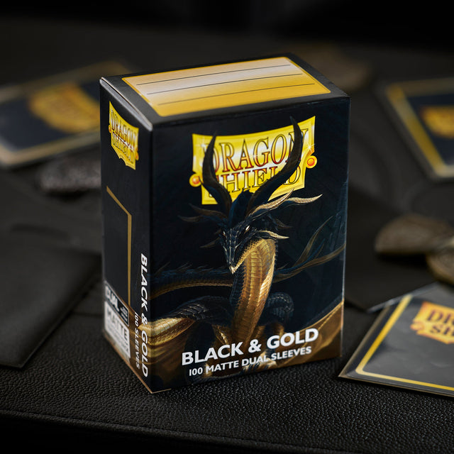 Dragon Shield Dual Matte Black & Gold sleeves box