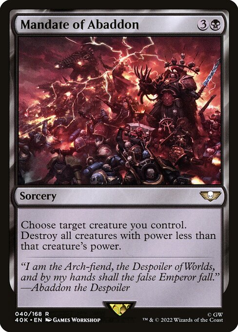 Mandate of Abaddon - Warhammer 40,000 Commander 40K 040/168 R (2022)