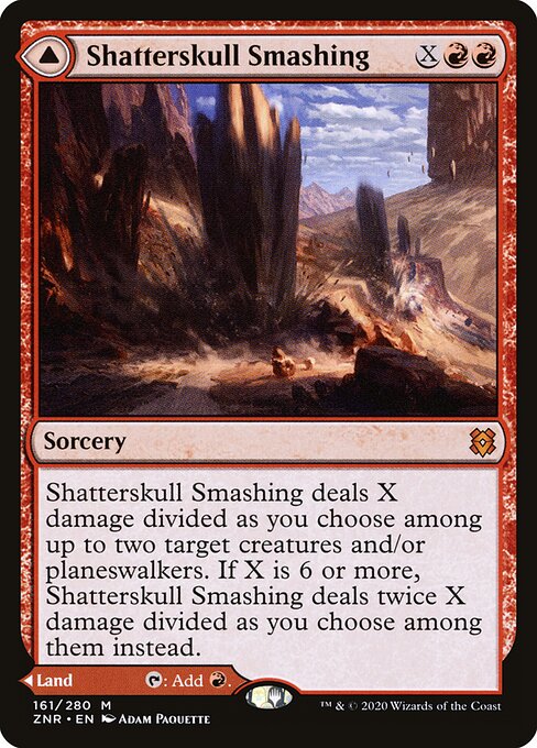 Shatterskull Smashing // Shatterskull, the Hammer Pass - Zendikar Rising ZNR 161/280 M (2020; Adam Paquette)