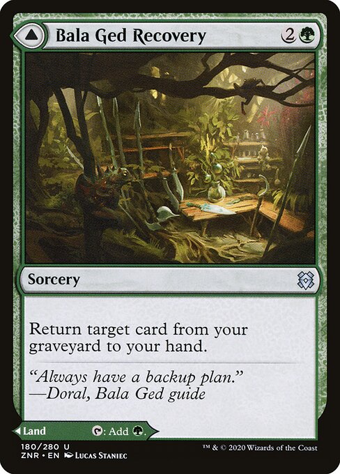 Bala Ged Recovery // Bala Ged Sanctuary - FOIL ★ Zendikar Rising ZNR 180/280 U (2020; Lucas Staniec art)