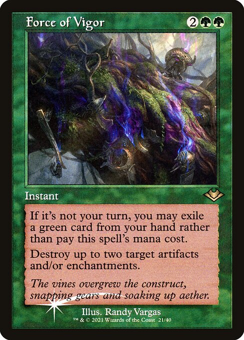 Force of Vigor - FOIL ★ Modern Horizons 1 Timeshifts H1R 21 (retro frame, MH symbol)