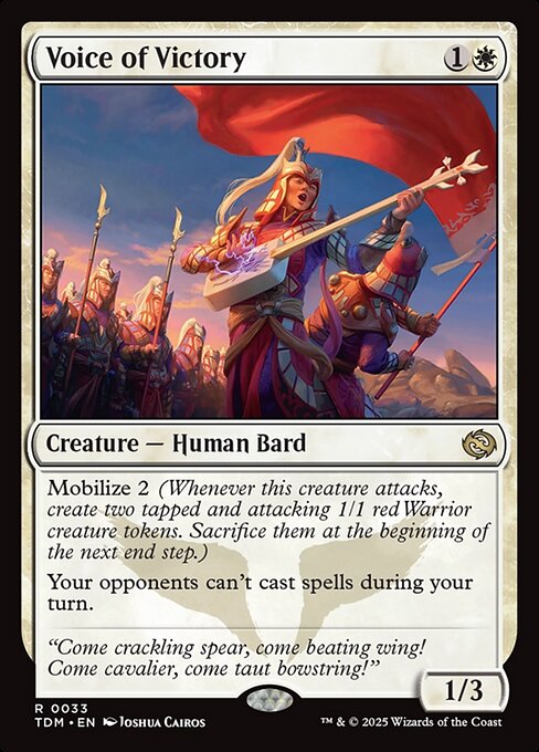 Voice of Victory - Tarkir: Dragonstorm TDM 0033 R (2025; Joshua Cairos)