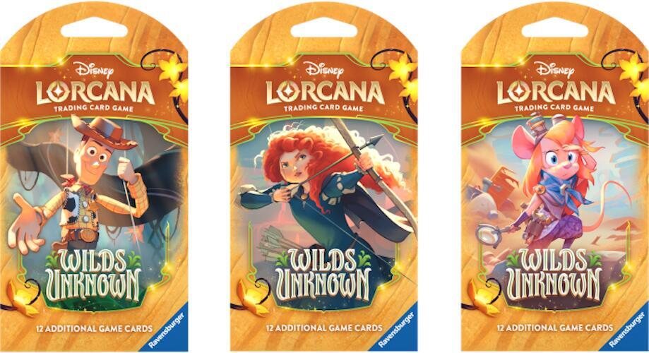 Disney Lorcana: Wilds Unknown Sleeved Booster Pack Art Bundle [Set of 3]